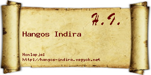 Hangos Indira névjegykártya